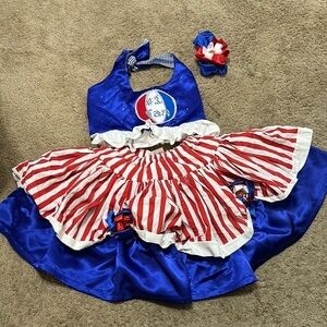 Patriotic Blue and Red Kids baseball  costume Halloween costume cheerleader